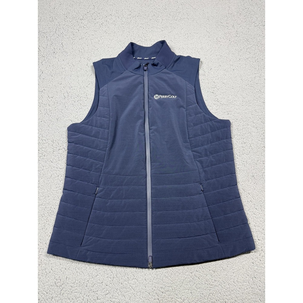 Johnnie-O Vest Womens XL Navy Quilted Performance Full Zip PerryGolf Victoria